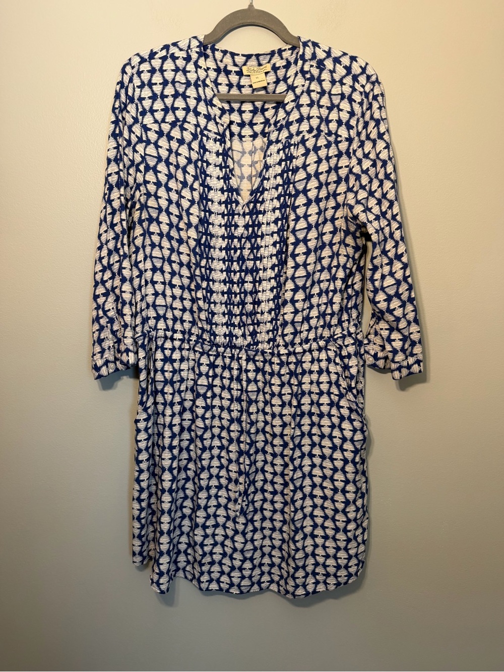 Lucky Brand Navy and White Geometric Mini Dress